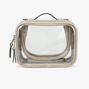 Calpak small clear cosmetic case in stone